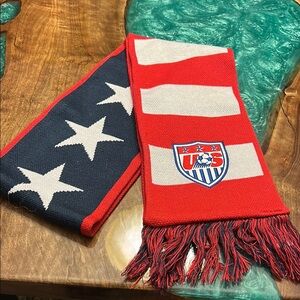 Nike Original USA Soccer Team Double Faced Scarf, Red, White, Blue, EUC